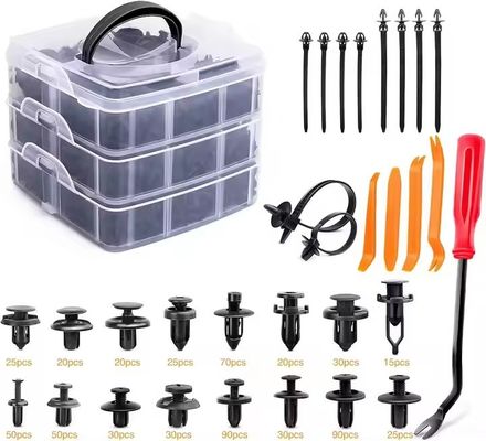 635Pcs Car Push Retainer Clips & Auto Fasteners Assortment -Most Popular Sizes Nylon Bumper Fender Rivets with 10 Cable Ties