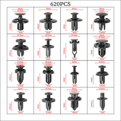 620 pcs Car Clips Plastic Car Bumper Fastener 16 Sizes Push Retainer Rivets Kit Door Trim Panel Fender Clips Bumper Clips