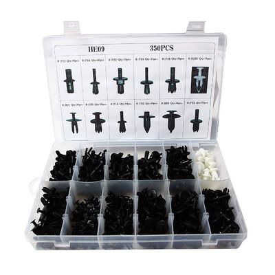HE09 350 pcs Car Clips Plastic Car Bumper Fastener 12 Sizes Push Retainer Rivets Kit Door Trim Panel Fender Clips Bumper Clips