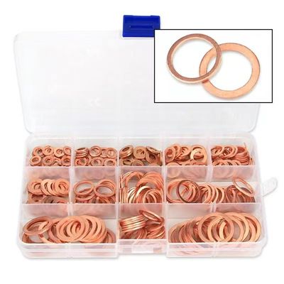 Copper Metric Sealing Washers Assortment Set 8 sizes 80 pcs cooper washer kit