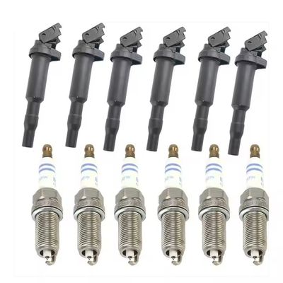 Ignition Coils & Spark Plugs Set 6PCS Kit 12138647689 12138616153 for BMW 3 5 Series X3 X5 Z4